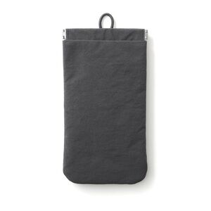Muji Wrinkled Nylon Self-Closing Flat Pouch_Sunglasses/Cosmetic Bag_Black_NWT